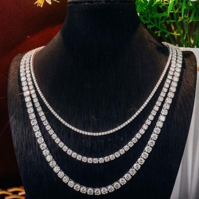 China Mens punk moissanite chain 3mm moissanite necklace 925 cuban tennis chain chain 3mm for sale