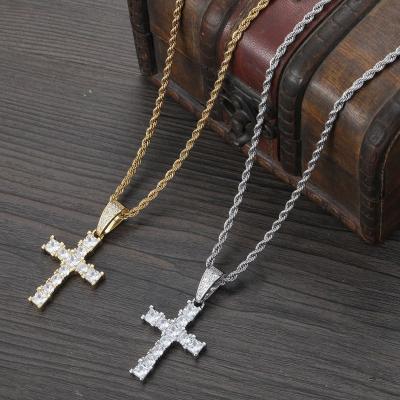 China Hip Hop Hip Hop Gold Plated Christian Men Custom Pendant Iced Out Diamond Cross Pendant for sale