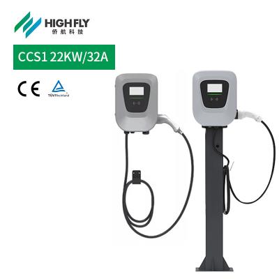 China Highfly EU Warehouse In Stock CE TUV American Standard Wallbox 22kw/32A Charging Stations Fast Electric Car EV Charging for sale