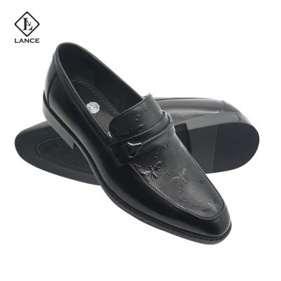 China LANCI Black Formal Men's Anti-Slippery Formal Shoes Custom Customs OEM Casual OEM Leather Trim Shoes For Men's Wedding for sale