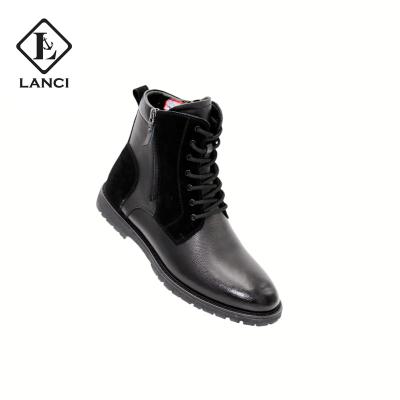 China NEW LANCI 2022 OEM Dress Ankle Chelsea Boots For Men Leather Comfortable Wholesale Black Shoes Waterproof for sale