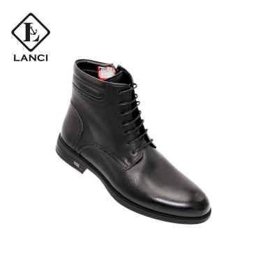 China 2022 Fashion Trend LANCI Factory Classics For Men Italian Genuine Leather Black Chelsea Boots Brown Boots for sale