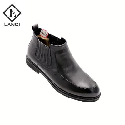 China 2022 Fashion Trend LANCI Factory Classics For Men Italian Genuine Leather Black Chelsea Boots Brown Boots for sale