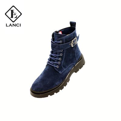 China Hot Selling Fashion Trend LANCI Fashion Well Designed Boots Men Over The Ankle Chelsea Leather Boots for sale