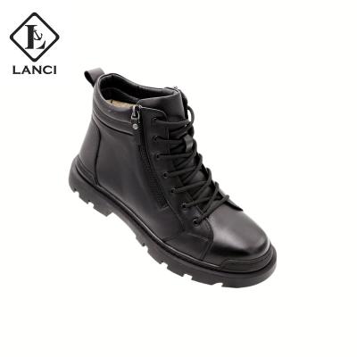 China Wholesale LANCI 2022 Fashion Trend Leather Boots Male Italian Genuine Leather Chelsea Designer Stylish Zipper Rope for sale