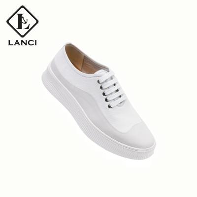 China Fashion Trend LANCI Men's Custom Made Shoes Genuine Leather Black Shoe For Men Casual Shoes for sale