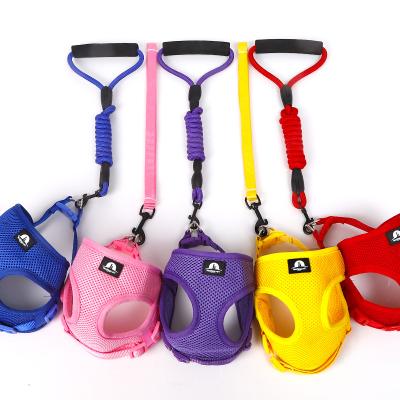 China Amazon Selling Round Pet Chest Harness Chest Vest Viable Warm Pet Leash Round Rope And Breathable Ribbon Dog Leash for sale