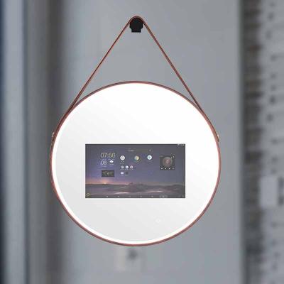 China 500mm Round Touch Screen Lighted Magic Mirror WIFI With 13.3 Inch Android Google System Mirror Screen TV LED Lights Mirrors for sale