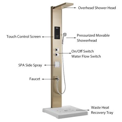 China Hotel Electric Instant Hot Tankless Water Heater With LED Digital Display Electric Faucet 2 Showerheads Shower Heater for sale