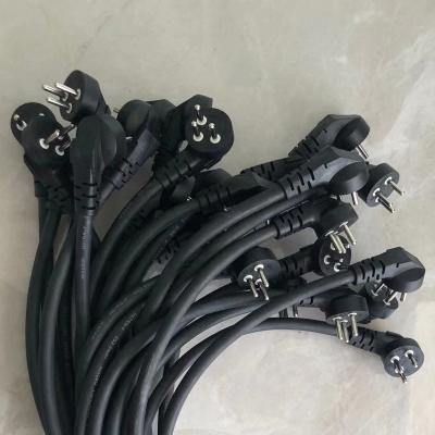 China Underground 60cm 3x2.5mm2 Outer Diameter 12mm Israel AC Plug Power Cable Pure Copper 3 core Power wire Cable for Electric Appliance for sale