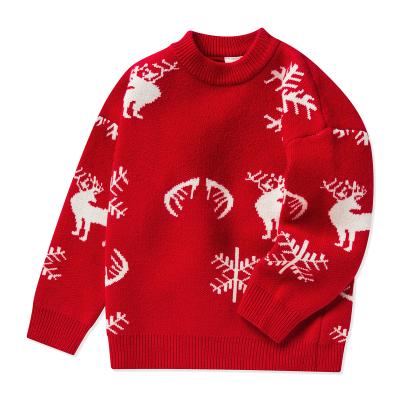 China Mianzhi elk pattern warm and comfortable fashion high quality casual soft fabric lovely red girls' unisex sweaters for sale