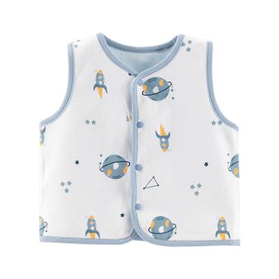 China Mianzhi texture crew neck baby vests romper unisex casual double-sided wearable fine 100% cotton fine cotton for all season for sale