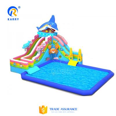 China Large Inflatable Water Park Water Park With Pool And Slide , Inflatable Commercial Water Park For Adult for sale