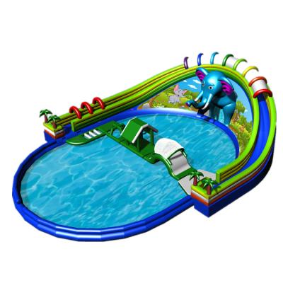 China Land Inflatable Mobile Water Park Elephant Party Commercial Inflatable Water Park for sale