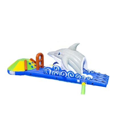 China PVC Tarpaulin Inflatable Water Slide Park Obstacle Toy Slide Aqua Race Floating Pool for sale