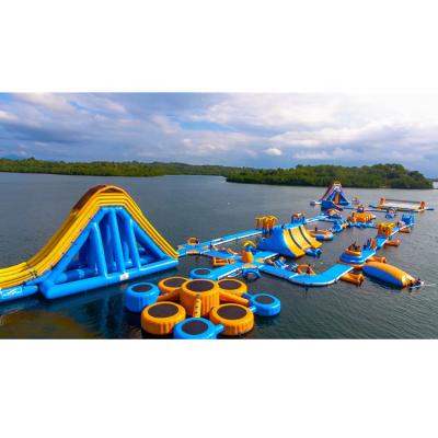 China Amusement Inflatable Water Park Floating Use For Commercial Inflatable Water Park Floating Combo Slide for sale