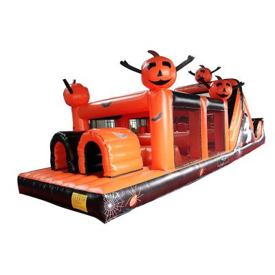 China Halloween Theme Inflatable Obstacle Course Backyard Pumpkin Obstacle Course Inflatable Challenge for sale