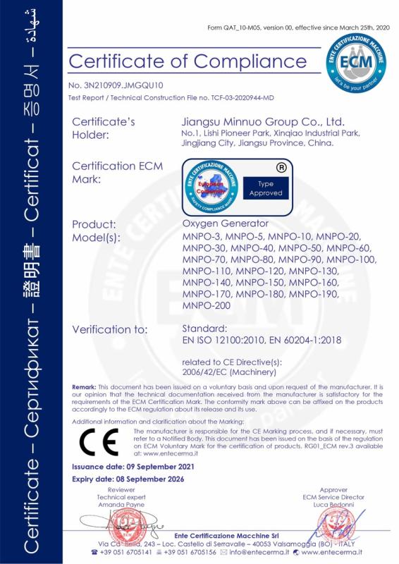 CE - Jiangsu Minnuo Group Co., Ltd.