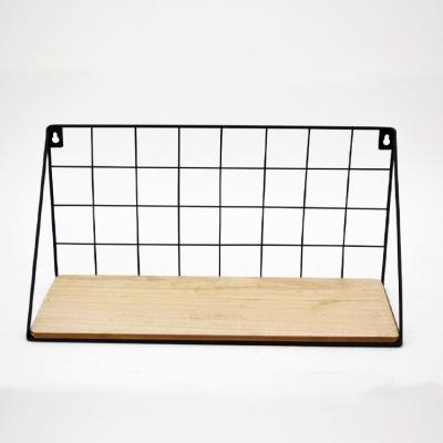 China Storage Home Decor Iron Grid Design Wall Decoration Storage Shelf Wall Hanging Floating Shelf for sale