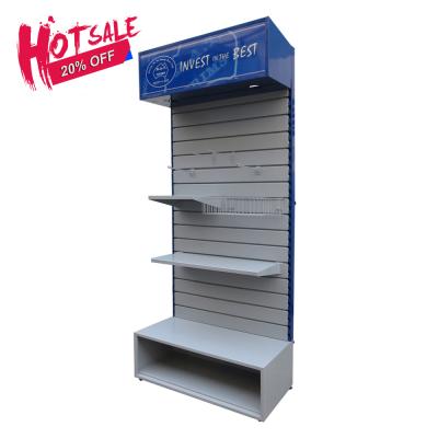 China Popular Easy Assembly Metal Grocery Display Rack Rack Slatwall Shoe Shelf for sale