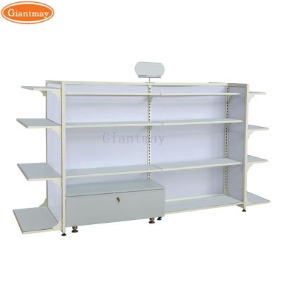 China Wholesale Double Sided Giantmay Supermarket Metal Steel Display Stand Retail Store Shelf Rack for sale