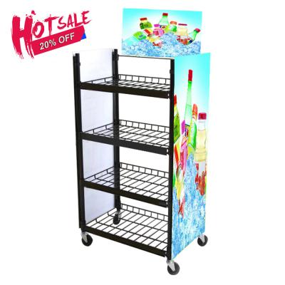 China Giantmay Easy Assembly Customized Metal Stand Beverage Floor Soft Drink Display Stand for sale