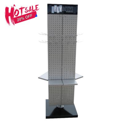 China Giantmay Assembly Easy Hot Sale Hardware Merchandise Turntable Rack Rotating Pegboard Display Stand for sale