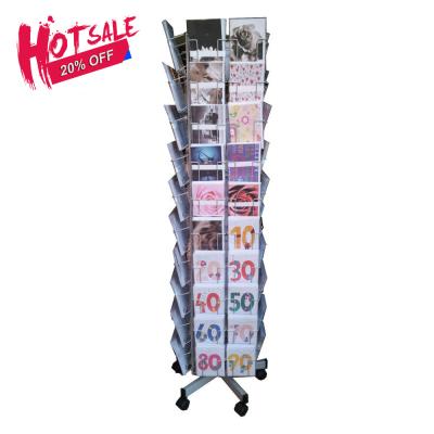 China Easy Assembly Giantmay 80 Pockets Rotating Rack Free Standing Brochure Holder for sale