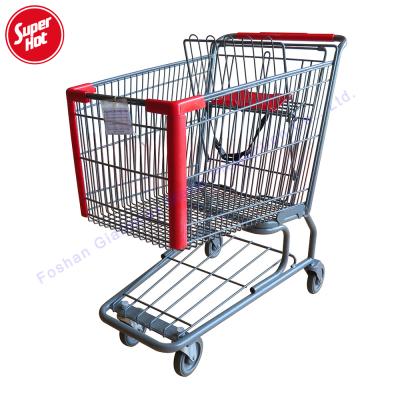 China Unfolding wholesale retail store, grocery store, mall, supermarket metal trolley shopping cart for sale