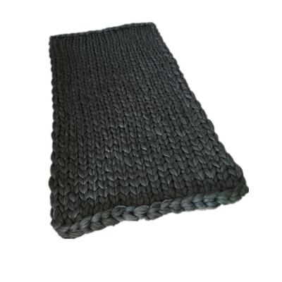 China Single Color Super Soft And Warm Customized Lightweight Merino Wool Yarn Chunky Blanket for sale