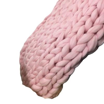 China Fire Retardant Handmade Heavyweight Australia Wool Blankets Chunky Merino Wool Blankets for sale