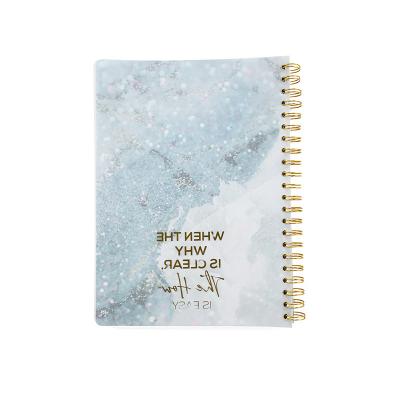 China Modern Style Planner Magazine Customized Logo Light Blue Notebook for sale