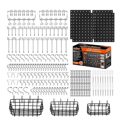 China Retail Industry 208 Piece Double Pegboard Hooks Assortment Accessories Metal Pegboard Hooks For Use In Garages Workbench Kitchen Shop for sale