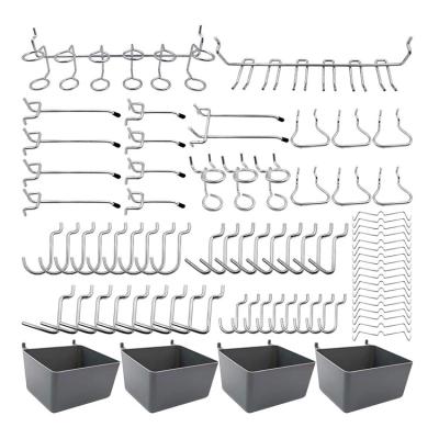 China Retail Industry Organizing Various Tools Lock Peg Hooks For Pegboard Display For Wood With Pegboard Bins for sale