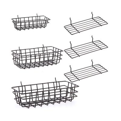 China Modern 6 Piece Pegboard Hanging Peg Board Wall Rack Pegboard Baskets for Organizing Various Tools for sale