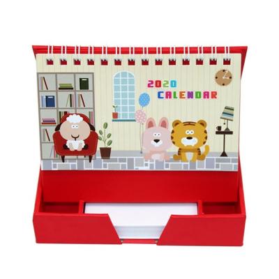 China High Quality Printable Chinese Table Calendar 2021 Desk Calendar with Notepad Printing Services for sale