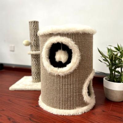 China 2022 Viable Latest Design Pet Product Around Line Ton Cat House With High Quality Covered With Sisal for sale