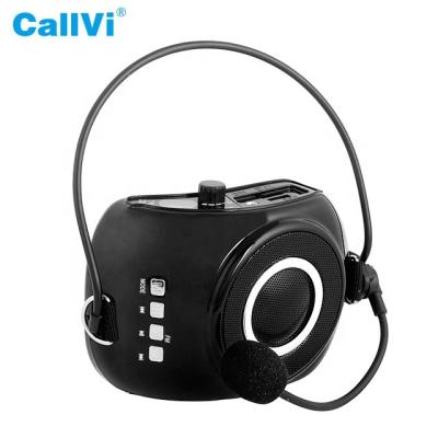 China Outdoor Activities Sales Promotion Teacher Callvi V-25 20W Portable Belt Echo Amplifier with Microphone Headset for sale