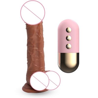 China Hot Selling Wholesale Real Touch Environmental Protection Band Remote Control Female Dildo Vibrating Dildo Sex Tools for sale