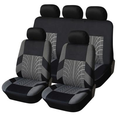 China 2021 Luxury New Luxury Car Seat Cover Polyester Pressed Pattern Car Accessories 9pcs for sale