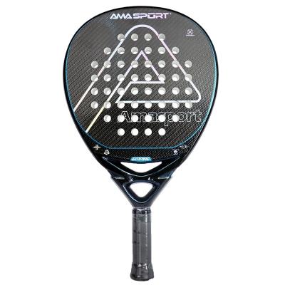 China Custom Carbon Fiber Grit 3K Twilled Padel Racket Wholesale 3D Obvious Professional Padel Racket for sale