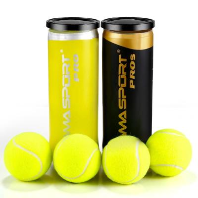 China OPEN Tennis Ball TN02 OPEN ITF Approval Strip Can Pack Custom Pressurized Wholesale Tennis Ball for sale