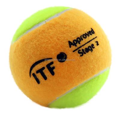 China Orange 50% Low Compression Step 2 Step Tennis Ball Custom Beach Tennis Ball For Kids and Beginners for sale