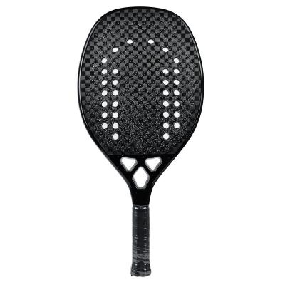 China Beach Games 12K Carbon Fiber Visible Sand Grit Face With EVA Memory Foam Core Beach Paddle Tennis Racket for sale