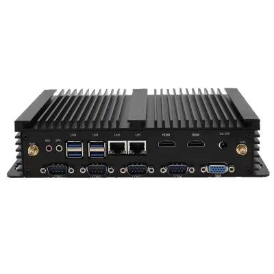 China For Business WANLAN Computer Fanless Embedded Industrial Mini PC i5 2LAN 2HD 6COM Can Upgrade RS485 to Support SSD 16GB RAM 1TB for sale