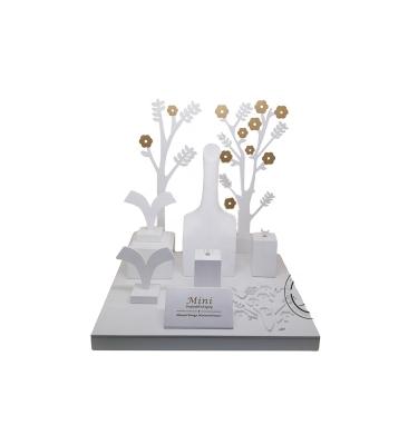 China OEM+ODM+Wholesale Stunning Elegant Acrylic Tree Jewelry Display With Art Ring Necklace Display Bust Display for sale