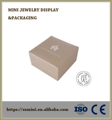 China 100% Champagne Paper Leather Jewelry Box High End Handmade, Ring Pendant Box Luxury Sell To Europe, Ring Jewelry Box for sale