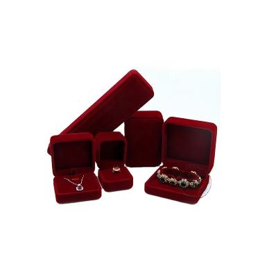 China Wine red color velvet hand made jewelry box, jewelry box insert pad, jewelry box custom for sale