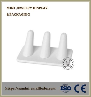 China Ring White Leahter Ring Display Stand Ring Jewelry Display for sale