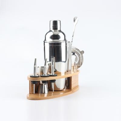 China Sustainable Bar Tools Stainless Steel Cocktail Shaker Set Metal Sliver Bartender Bartender Set Mixologist for sale